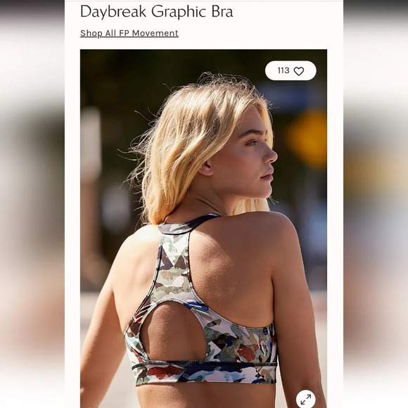 FP Free People Movement Daybreak Sports Bra Back Cutout Camo Print Large - Picture 16 of 16